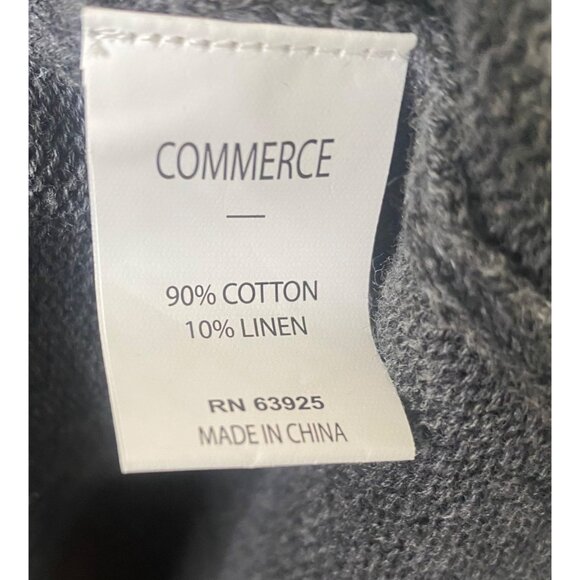 Commerce Linen Cotton Knit Sweater Mens XXL Gray Color block Pullover Preppy‎ - Picture 4 of 8
